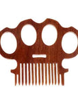 Brass Knuckles Wooden Beard Comb - Beard Gains