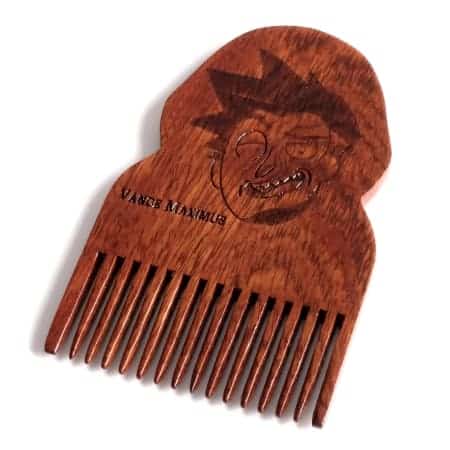 Rick &amp; Morty Vance Maximus Wooden Beard Comb - Beard Gains