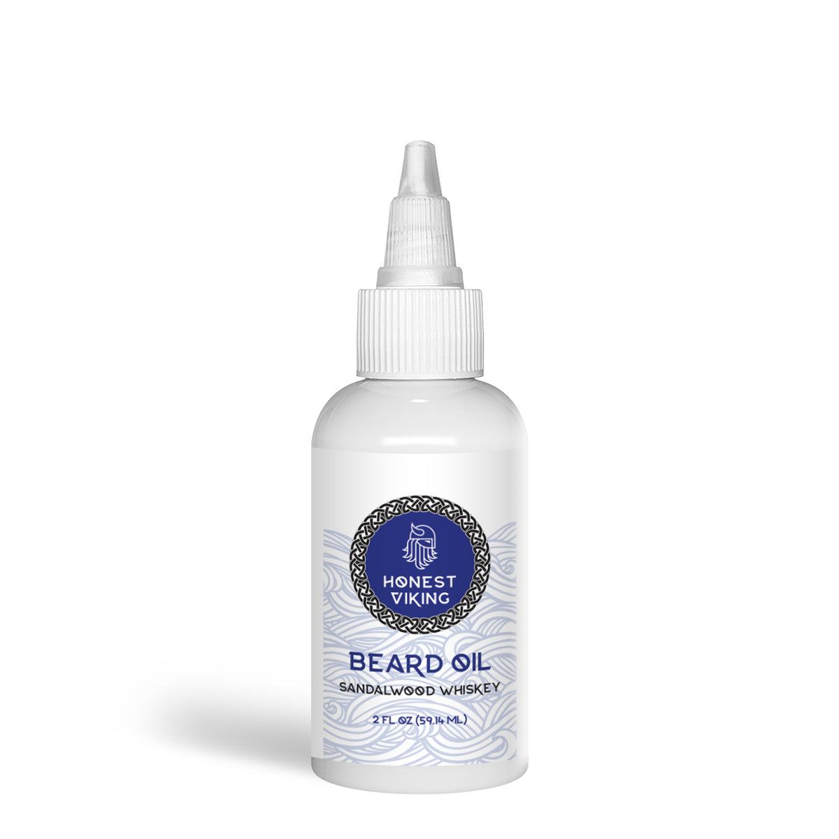 Honest Viking Sandalwood Whiskey Beard Oil 2 oz bottle, front