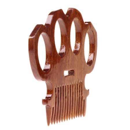 Brass Knuckles Wooden Beard Comb - Beard Gains
